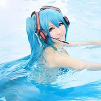 HatsuneMiku Anime Cosplay Halloween Wigs 150CM Water Blue Color Fashion Style