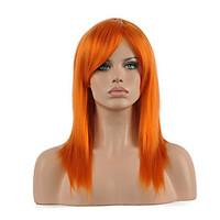 hannah anafeloz orange cosplay wig middle long straight synthetic wig