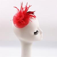 Handmade Small Netting Feather Brooch Fascinators Clip Headpiece (more colors)