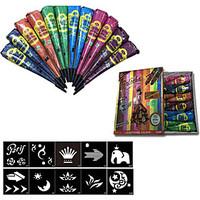 halloween 12pcsbox indian henna tattoo paste cones body art temporary  ...