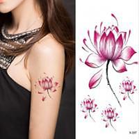 Halloween 1PC Lotus Flower Waterproof Tattoo Sticker