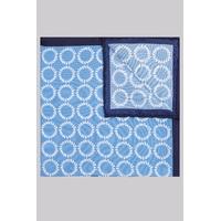 Hardy Amies Sky & Navy Wreath Silk Pocket Square