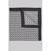 hardy amies black white geo silk pocket square