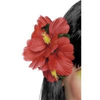 hawaiian red flower clip