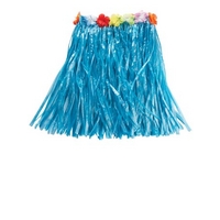 hawaiian grass skirt blue