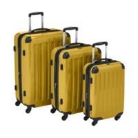 Hauptstadtkoffer 4-Wheel Had Shell Trolley Set 3-Piece 55/63/75cm yellow TSA