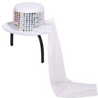 Hat Wedding White Mini & Tiara Band