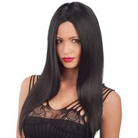 Hair Straight Long Black Wig In Pvc Box