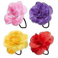 hair flower with elastic yellowithredpinkpurple accessory for fancy dr ...