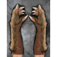 Hand Gloves Wolf With Fur Brown