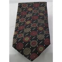 Hawes & Curtis brown circular print silk tie