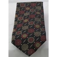 hawes curtis brown circular print silk tie