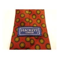 Hackett Designer Silk Tie Claret With Green Circle Design