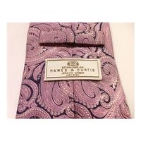 Hawes & Curtis Designer Silk Tie Beautiful Pink & Navy Paisley