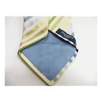 hackett designer silk tie lime green cream blue stripes