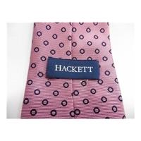 Hackett Designer Silk Tie Bubble Gum Pink With Navy Circle Design