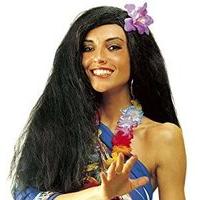 Hawaiian W/ Flower Wig For Fancy Dress Costumes & Outfits Accessory