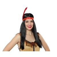 Hair Wig Indian Lady With Feather