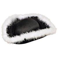 Hat Pirate Black Felt With White Fur