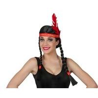 Hair Wig Indian Lady Plaits With Feather