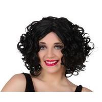 Hair Wig Black Curly Mid Length