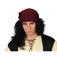 hair wig pirate long curling with bandan