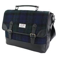 harris tweed black watch tartan briefcase