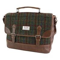 Harris Tweed Green & Red Tartan Briefcase