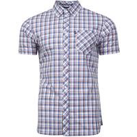 Harland Short Sleeve Checked Shirt in Palace Blue  Le Shark