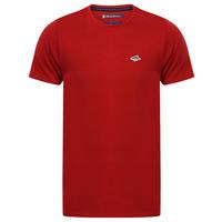 havelock short sleeve crew neck cotton t shirt in sangria red le shark