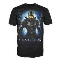 Halo 4 Master Chief With Logo Black T-shirt (small)