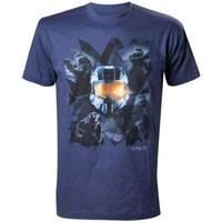 Halo Master Chief Men\'s T-shirt Large Blue (ts252528hlo-l)