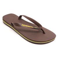 havaianas brasil logo mens flip flops dark brown