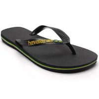 havaianas brazil logo mens flip flops black