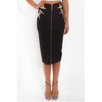 Hardware Trim Pencil Skirt