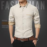 han edition mens cotton long sleeve shirt business and leisure travele ...