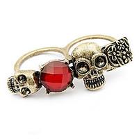 Han Edition Style Double Row Skull Ring