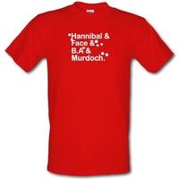 Hannibal & Face & B.A & Murdoch. male t-shirt.