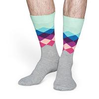 Happy Socks Faded Diamond Socks - Grey