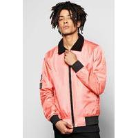 Harrington Jacket with Borg Collar - dusky pink