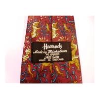 Harrods Burgundy animal Print Silk Tie