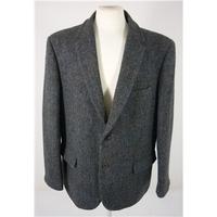 Harris Tweed, size 46S grey/blue herringbone tweed jacket