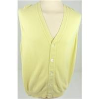 Harrods Size XL High Quality Soft and Luxurious Pure Cashmere Light Yellow Sleeveless Jumper
