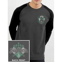 Harry Potter - House Slytherin Men\'s Small Baseball Sweatshirt - Grey