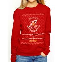 Harry Potter - Xmas Crest Unisex Large Sweatshirt - Red