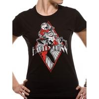 Harley Quinn - Diamond Fitted T-shirt Black X-Large