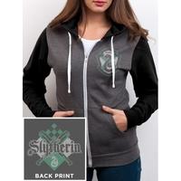 Harry Potter - House Slytherin Women\'s Large Zipped Hoodie - Grey