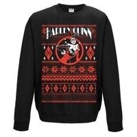 harley quinn fair isle christmas jumper xx large black