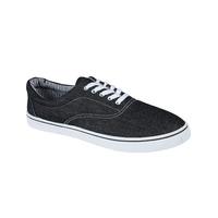 harvard lace up canvas trainers in black