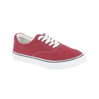 harvard lace up canvas trainers in burgundy